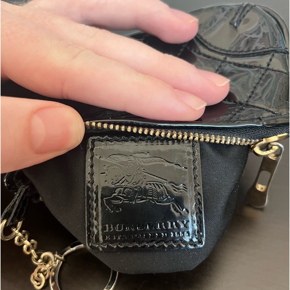Burberry Quilted Black Patent Leather Key Card Coin Pouch - Picture 6 of 12